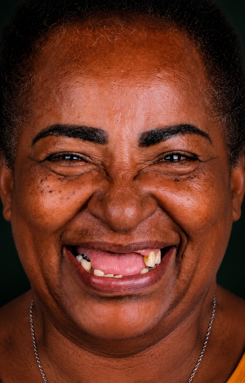Antes da reabilitação com implantes dentários — paciente real Costa Lima
