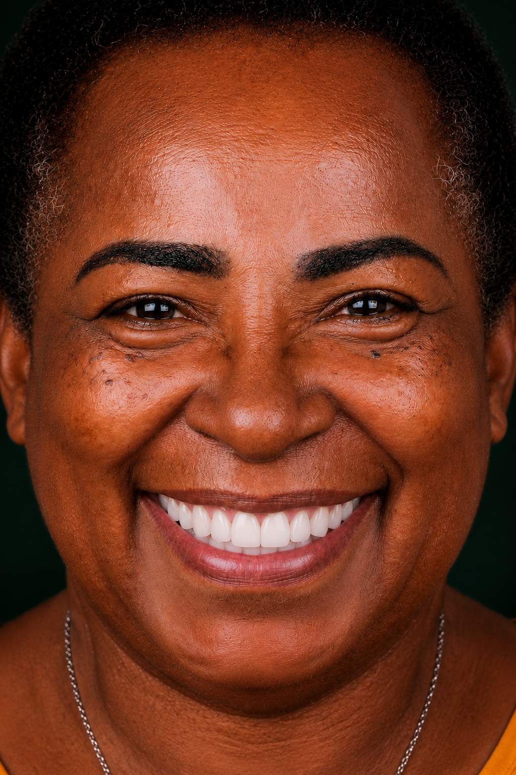 Depois da reabilitação com implantes dentários — paciente real Costa Lima