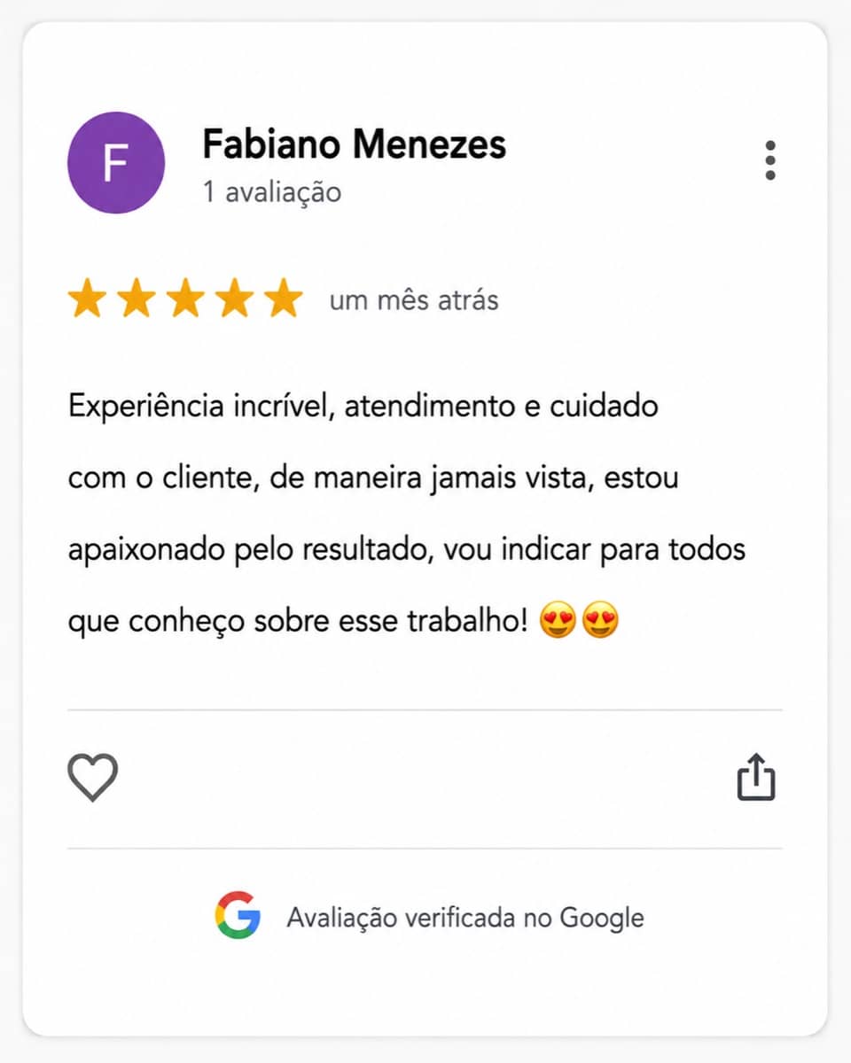 Avaliação 5 estrelas no Google — Fabiano Menezes sobre Costa Lima Odontologia